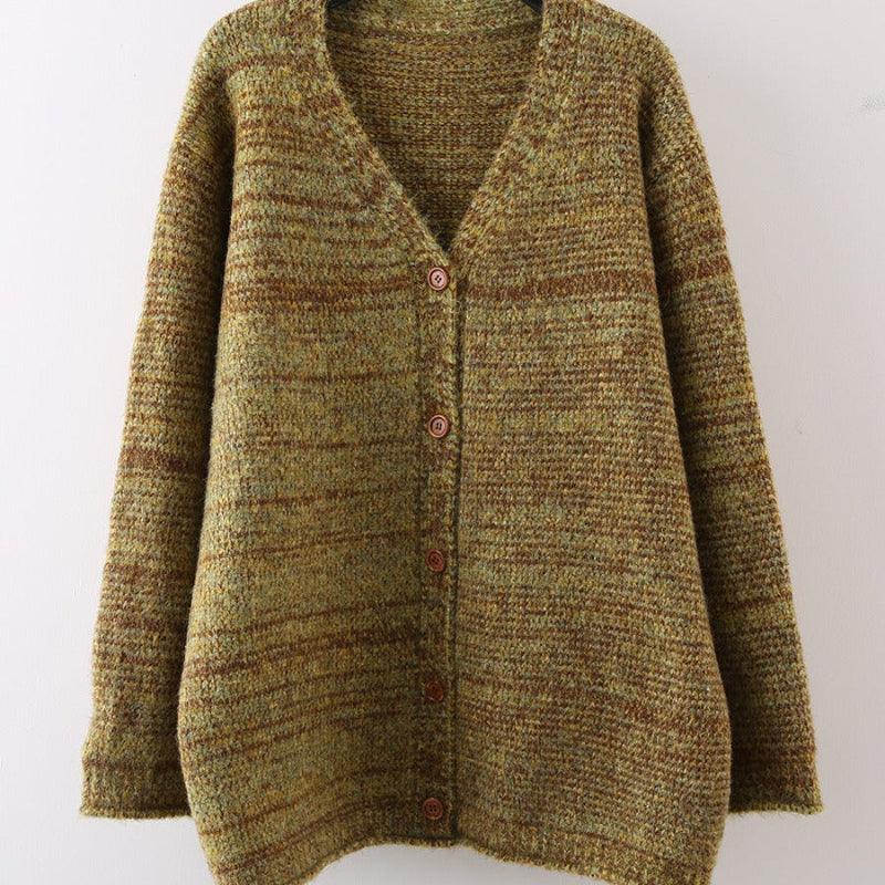 Loose and Lazy V-Neck Knitted Cardigan