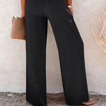 Decorative Button High Waist Pants - runwayfashionista.com