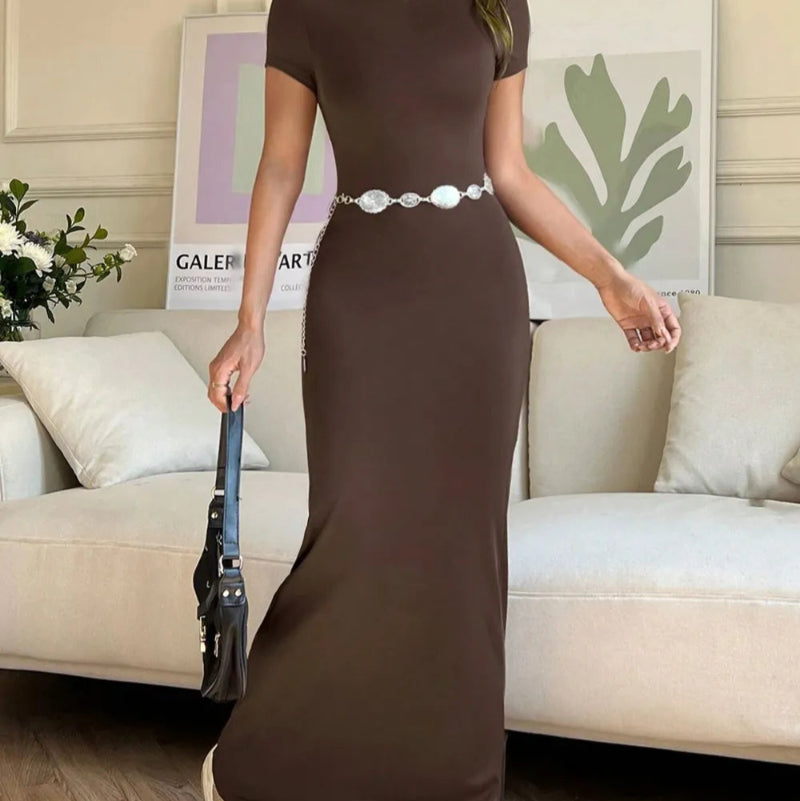 Short Sleeve Maxi Tee Dress