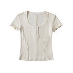 Slim fit threaded short sleeved T-shirt