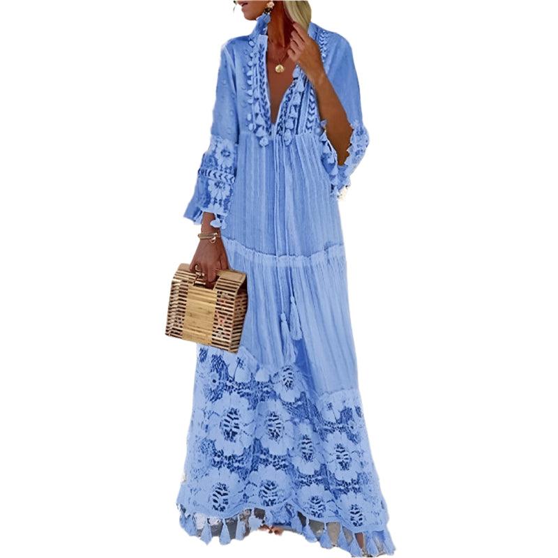 Patchwork Vacation Style Dress
