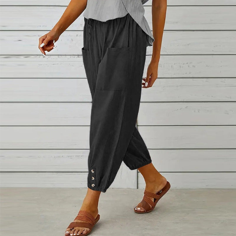 Effortless Chic: The Loose-Fitting High-Waist Nine-Point Wide-Leg Pants You'll Love!