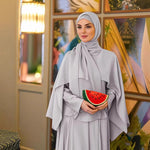 Elegant Fitted Waist Long Robe Cape Two-Piece Set