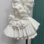 Slash Neck Sleeveless Strapless Party Blouses - white