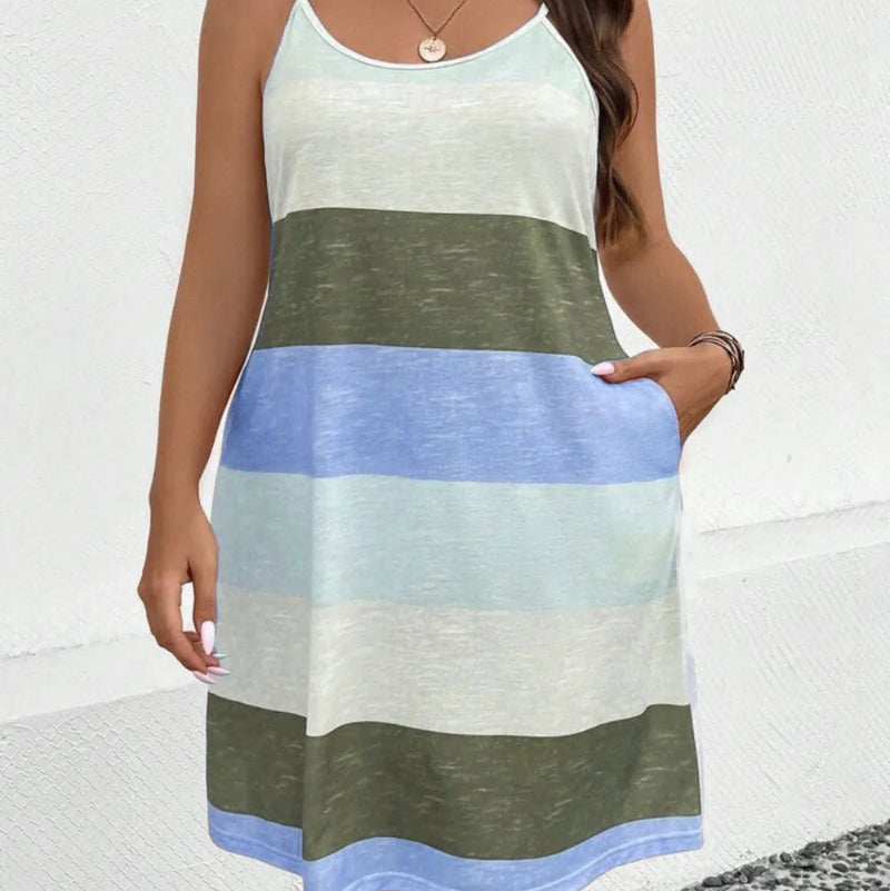 Bold Curves: Printed Camisole Plus Size Dress