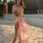 Sexy Floral Tie-Strap Beach Dress Set