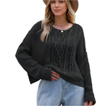 Round neck drop shoulder sweater - rnwayfashionista.com
