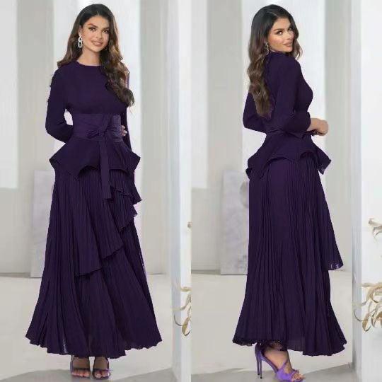 Wrinkled Irregular Lantern Skirt+Long Swing Skirt Set