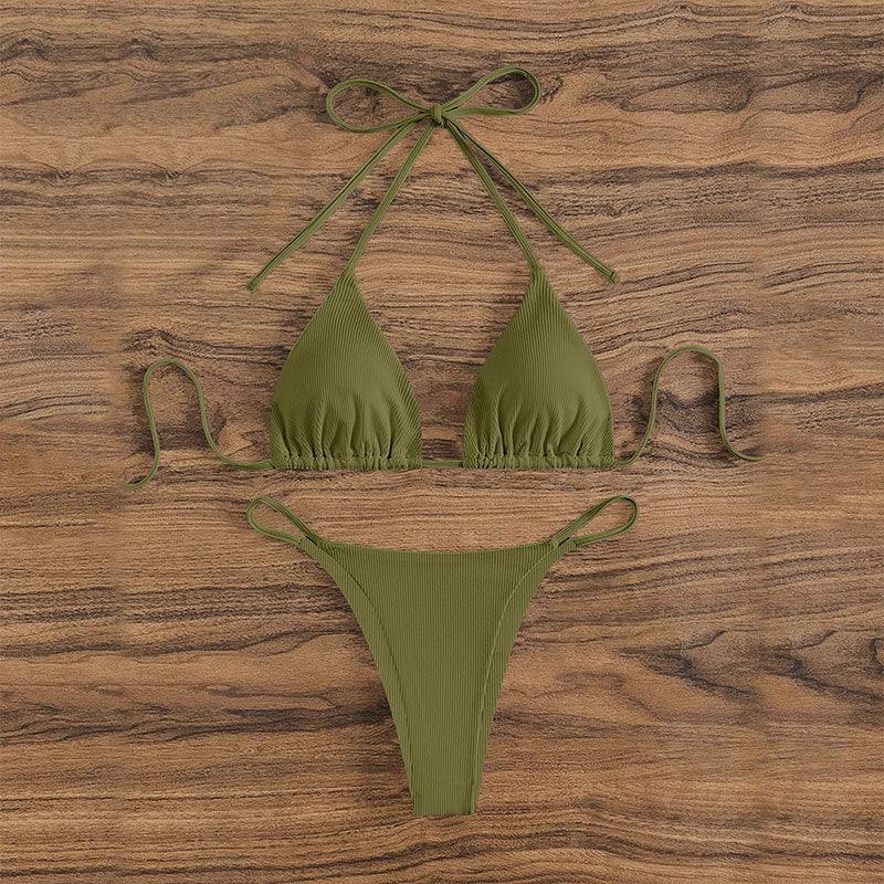 Luxury High-Waist Hanging Neck Tie Bikini