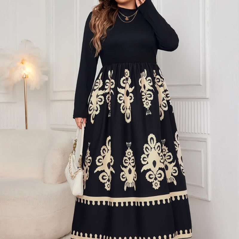 Fearless Style: Printed Mock Neck Midi Dress