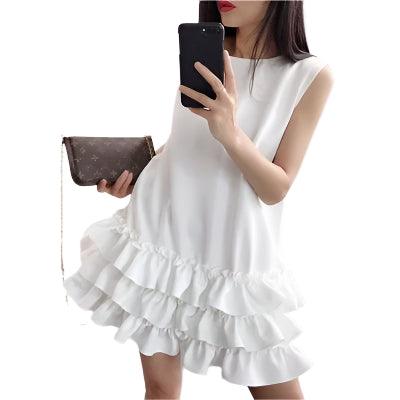 Hepburn Style Ruffle Edge Dress