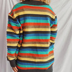 Contrast Stripes Button Up Long Sleeve Cardiganrunwayfashonista.com