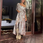 Elegant Multi-Wear Midi Dress: The Ultimate Wardrobe Chameleon - brown