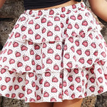 Layered Printed Mini Skirt - white