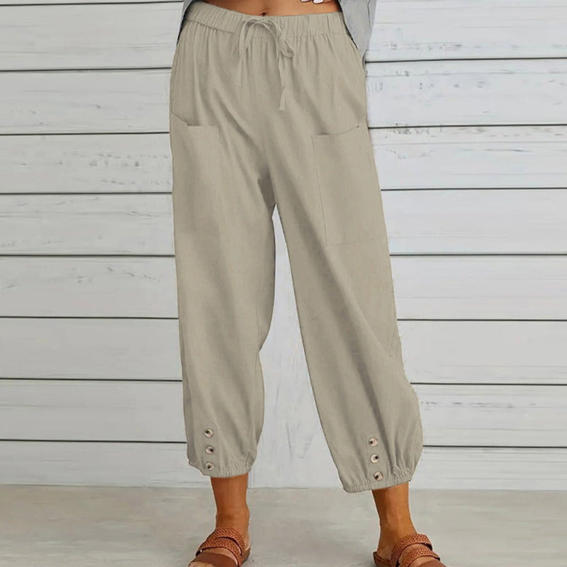 Effortless Chic: The Loose-Fitting High-Waist Nine-Point Wide-Leg Pants You'll Love!