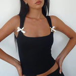 The Romantic Revival: Y2K Streetwear Strapless Camisole Top - black
