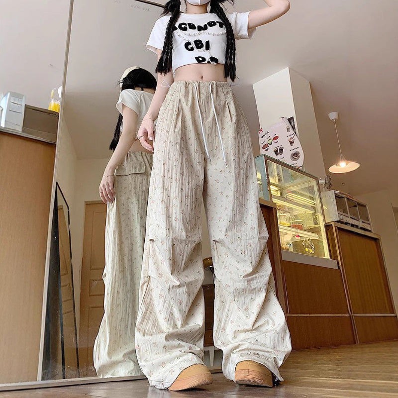 Wide Leg Retro White Sport Pants