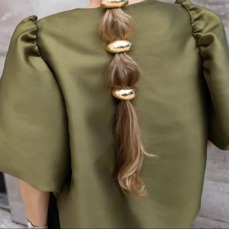 Elevate Your Daily Wardrobe: The Puff Sleeve Perfection - green