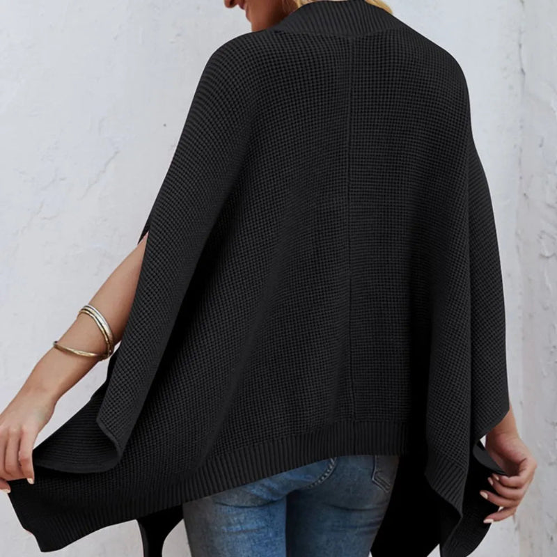Solid color casual style plus size women's knitted sweater