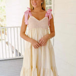 Tiered Tie ShoulderDress - runwayfashionista.com