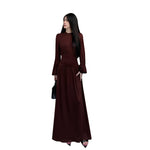 The A-Line Sculptor: Half Collar Midi in Burgundy