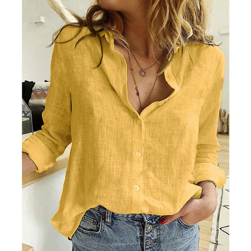 Loose Long Sleeve Oversized Shirt: The Ultimate Wardrobe Essential - yellow
