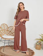 Knitted Sweater Wide Leg Pants Set - runwayfashionista.com