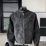 Gemini saidUrban Edge: The Essential Stand-Collar Moto Jacket - black