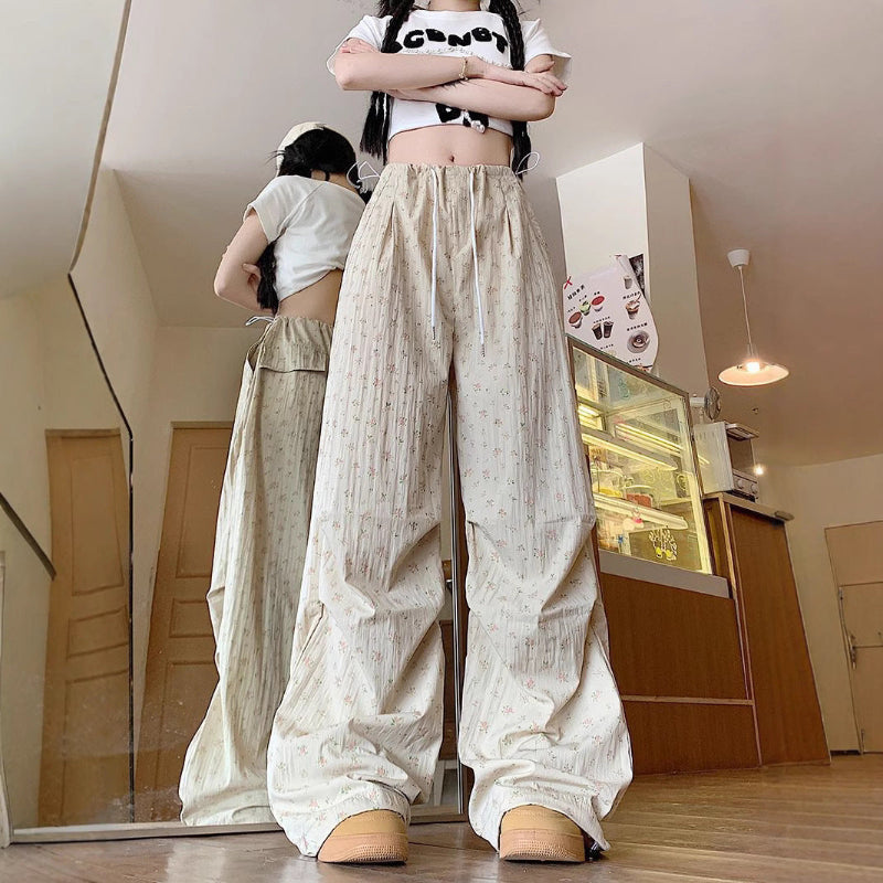 Wide Leg Retro White Sport Pants