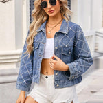 Pearl trim long sleeve jacket