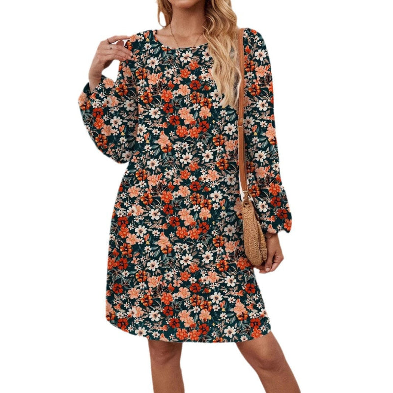 Long Sleeve Round Neck Dress