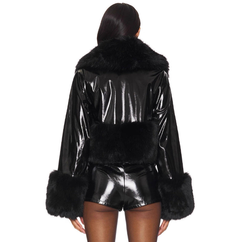 Luxe Fur Suede Leather Jacket: Statement Piece