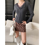 Lace Spliced Ruffled Knit: Chic Commute Style