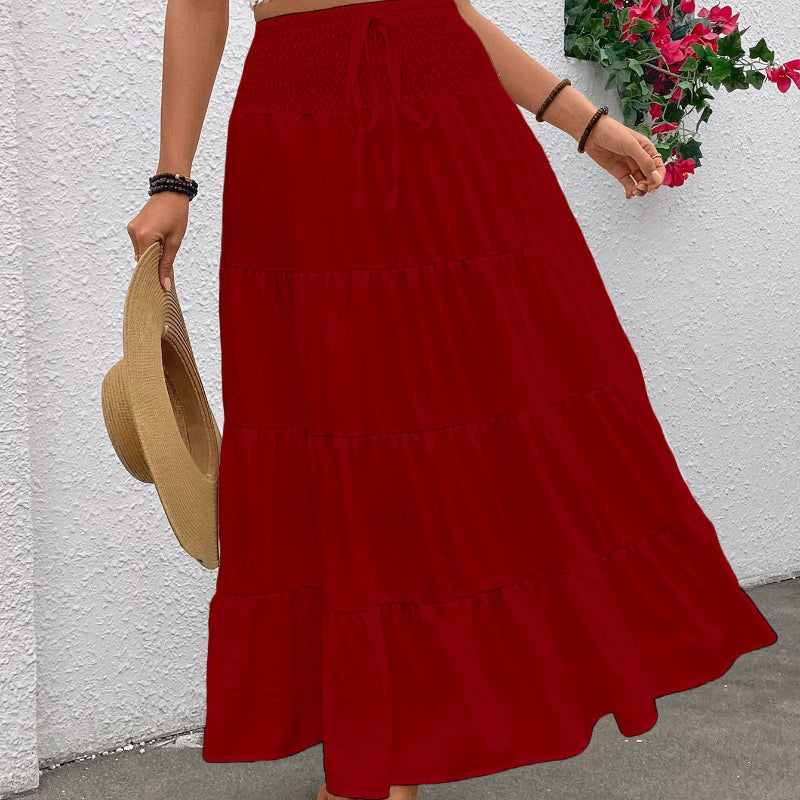 High-waisted Bohemian Long Skirt