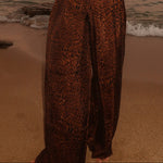 Elegant Leopard Print Wide-leg Pants