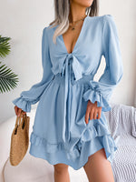 V-neck Long Sleeve Dress