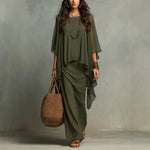 Sleeveless Vest Dress Two-piece Set - army green