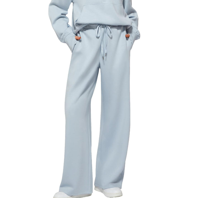 Half Zip Long Sleeve Sweatshirt And Wide Leg Pants Set