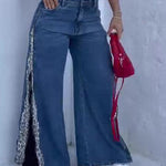 Leopard Print Zip-up Jeans
