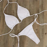 2pcs Halterneck Lace-up Bikini