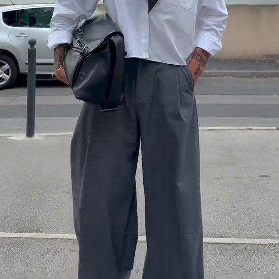Casual High Waist Wide Leg Pants