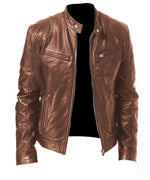 Men's Zip-up PU Leather Jacket