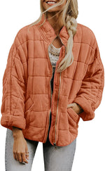 Zip-up Stand Collar Coat With Pockets