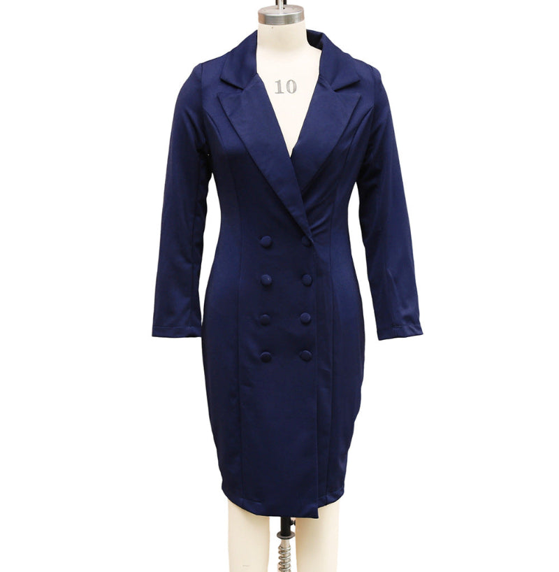 Double-breasted Blazer Midi Dress