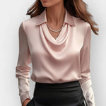 Elegant Long-Sleeve Commuter Blouse
