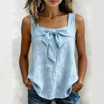 Square-Neck Tank Top - light blue