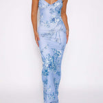 Suspender Skirt Vacation Beach Long Dresses - light blue