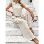 Tank Top Casual Pants Set - white