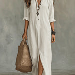 Long-sleeve Maxi Dress -white