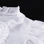 White Ruffled Linen-Blend Two-Piece Co-ord Set